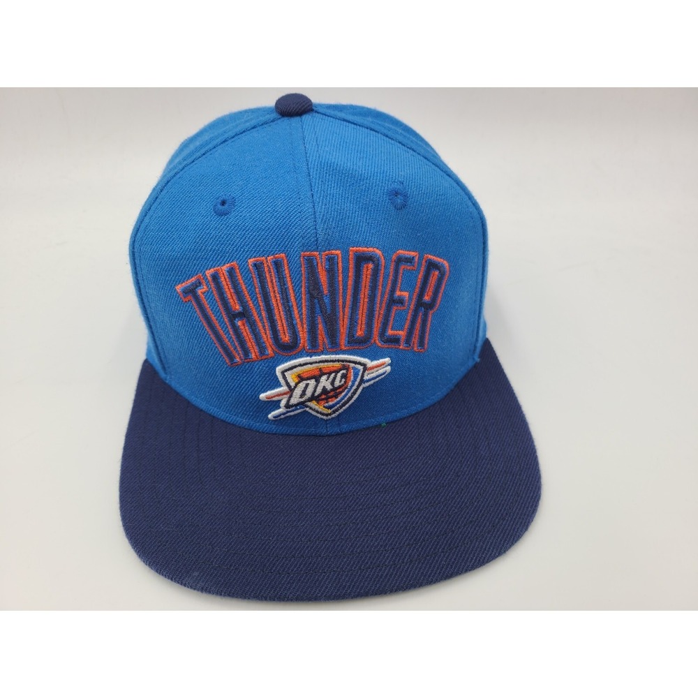 Oklahoma City Thunder Adidas Trefoil Snapback (Seems Small) Hat Cap OKC NBA Blue